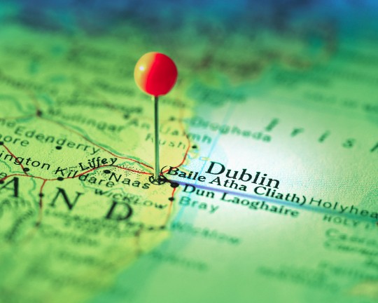 Dublin Marked on Map